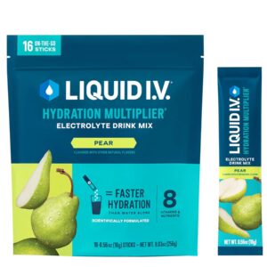 Liquid IV Hydration Multiplier - Pear | Electrolyte Powder Drink Mix | 1 Pack (16 Servings)