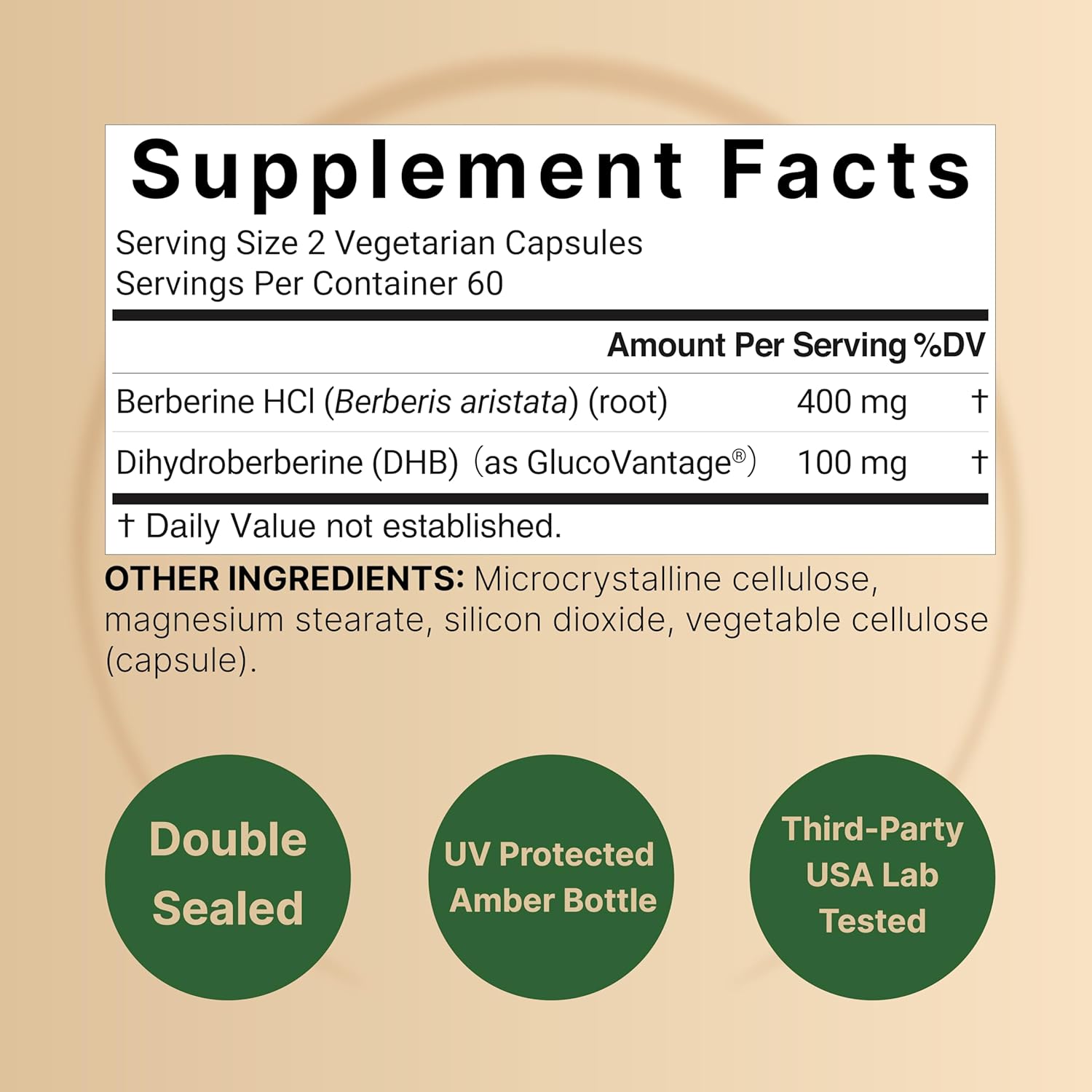 NatureBell Dihydroberberine with Berberine HCl 500mg, 120 Veggie Capsules | 5X Better Absorbed with GlucoVantage | Supports Balanced Sugar Levels & Heart Health | Vegan, Non-GMO - Image 6