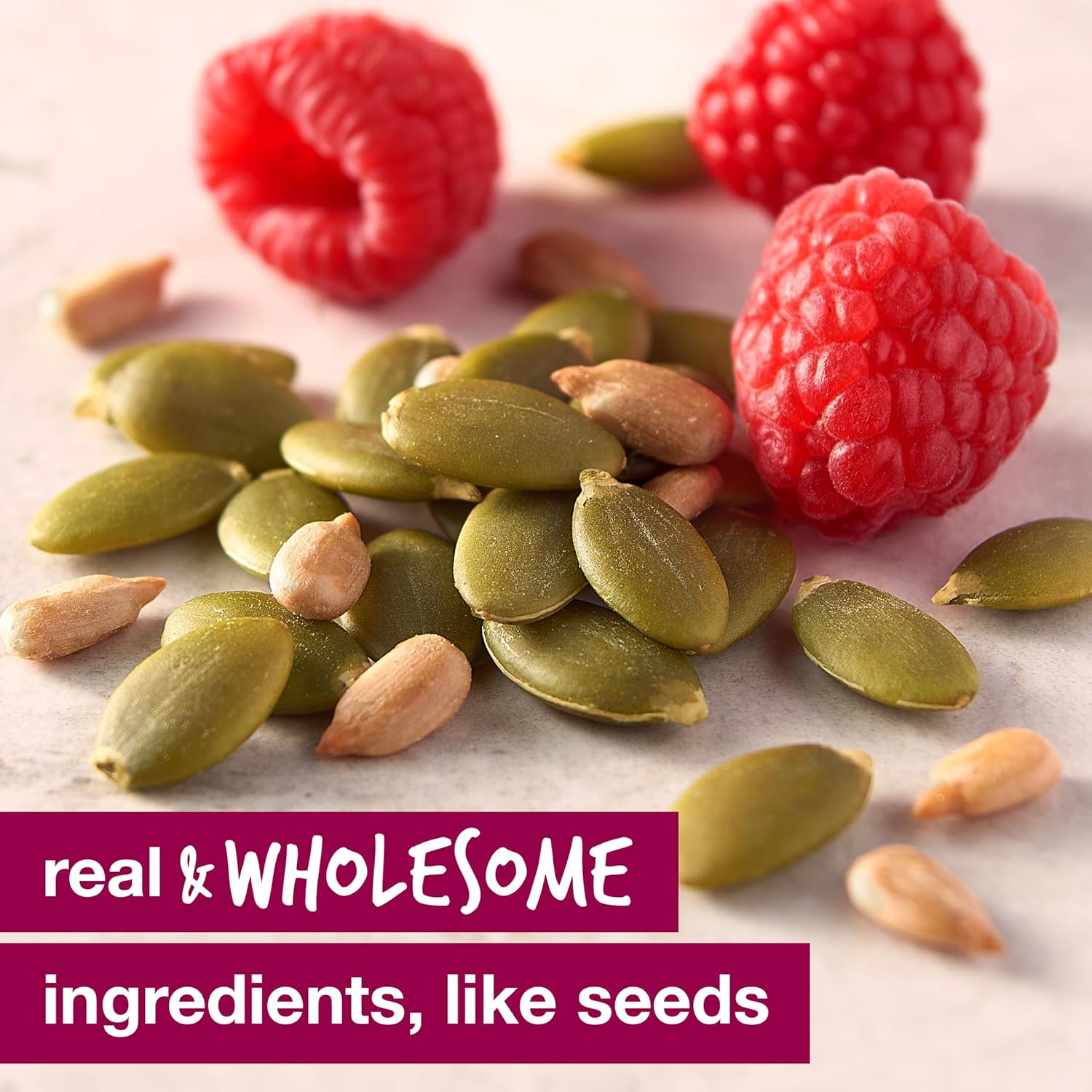 KIND Seeds Fruit & Nuts Snack Bar, Dark Chocolate Raspberry Pumpkin Seed | 5g Protein, High Fiber, Gluten Free Bars, 1.4 OZ - ONE BAR - Image 7