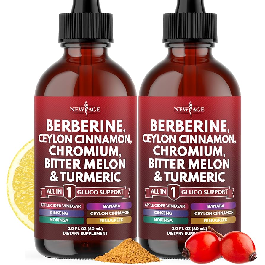 New Age Berberine with Ceylon Cinnamon Supplement Liquid Drops + Bitter Melon Extract, Glucomannan, Gymnema, Chromium, Turmeric, Panax Ginseng, Moringa- 2 OZ - Image 7