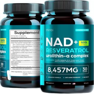NAD Supplement 8,457 mg Extra Strength Liposomal, Green Tea + Astaxanthin for Women & Men, Resveratrol, CoQ10, Alpha Lipoic Acid