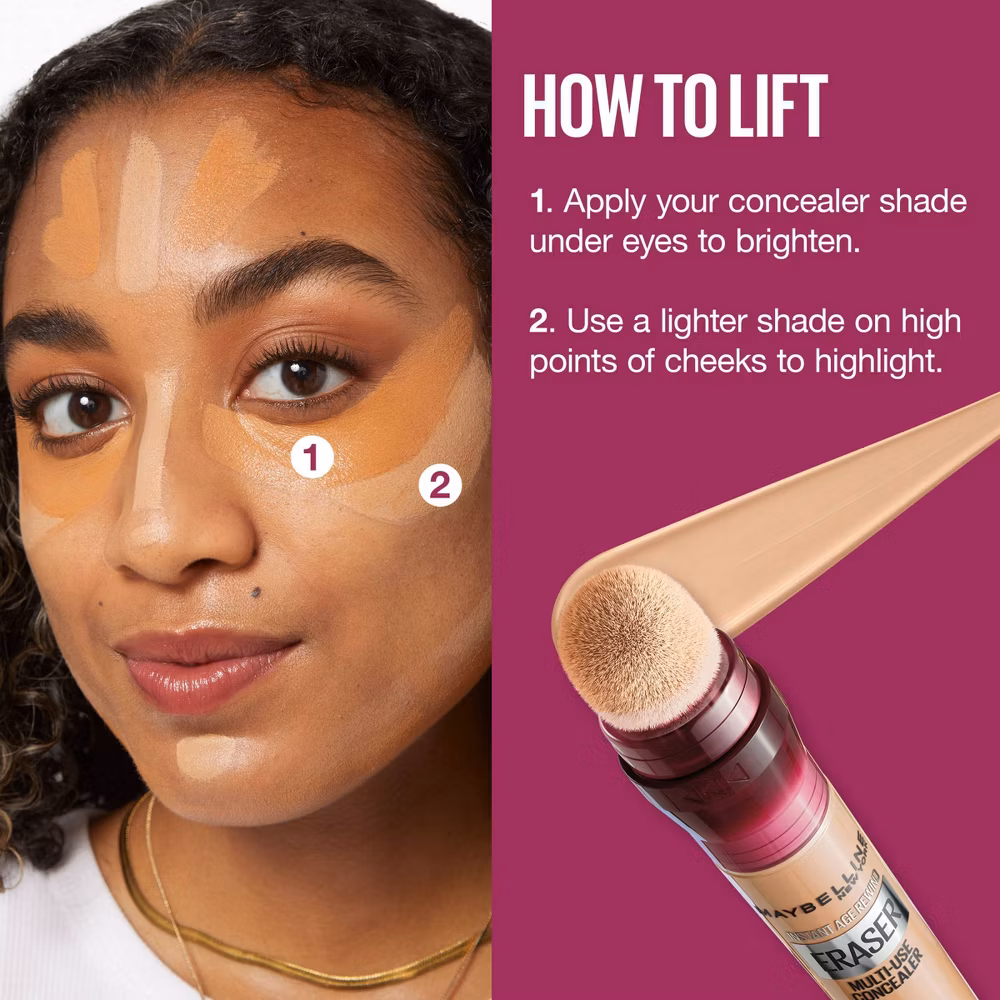 Maybelline Instant Age Rewind Multi-Use Dark Circles Concealer Medium to Full Coverage - 0.2 fl oz - 143 - Multi Use - Image 7