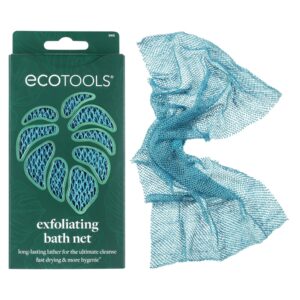 EcoTools Exfoliating Bath Net, Inspired by African Bath Net Sponge, Exfoliates & Cleanses Whole Body, Flexible & Reusable, Eco-Friendly Body Scrubber, Vegan & Cruelty-Free, 1 Count