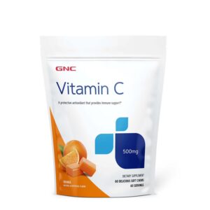 GNC Vitamin C Soft Chews 500mg - Orange - 60 Soft Chews (60 Servings)
