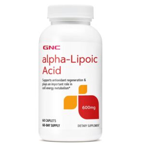 GNC Alpha-Lipoic Acid 600mg, Supports Cell Energy Metabolism, 60 Count