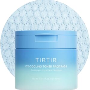 TIRTIR Ice-Cooling Icing Toner Pads | -3.76°C Instant Cool Down for Pore Reducing and Hydrating Korean Skincare (120 Pads)
