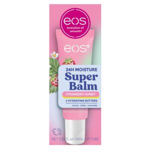 eos 24H Moisture Super Balm- Strawberry Sorbet, Lip Mask, Day or Night Lip Treatment, Made for Sensitive Skin, 0.35 fl oz