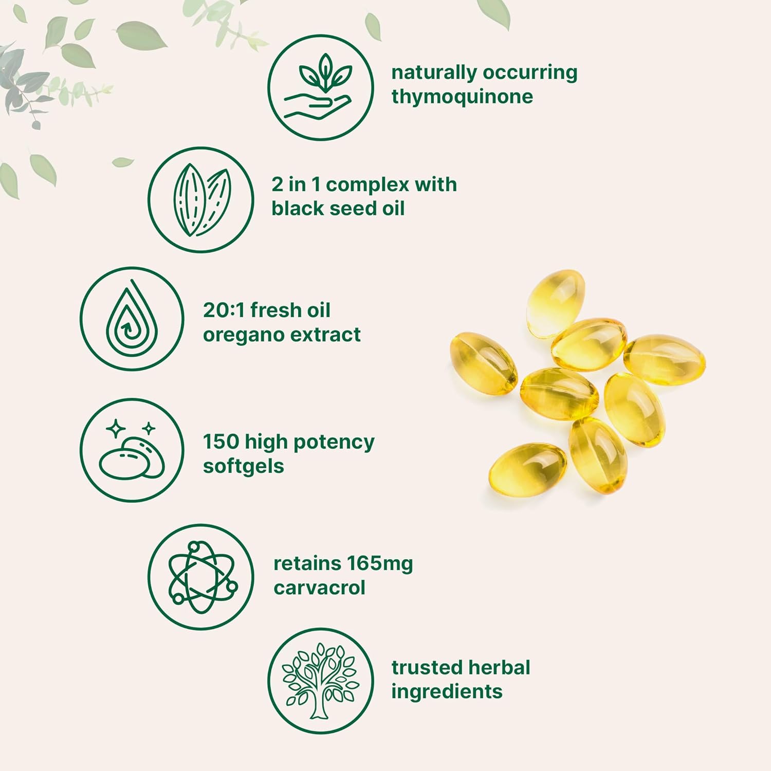 Micro Ingredients Oil of Oregano Softgels Per Serving, 150 Count | 2 in 1 Formulated with Black Seed Oil, 4X Strength Carvacrol & Thymoquinone | Plant Based, Non-GMO & Immune Support - Image 5