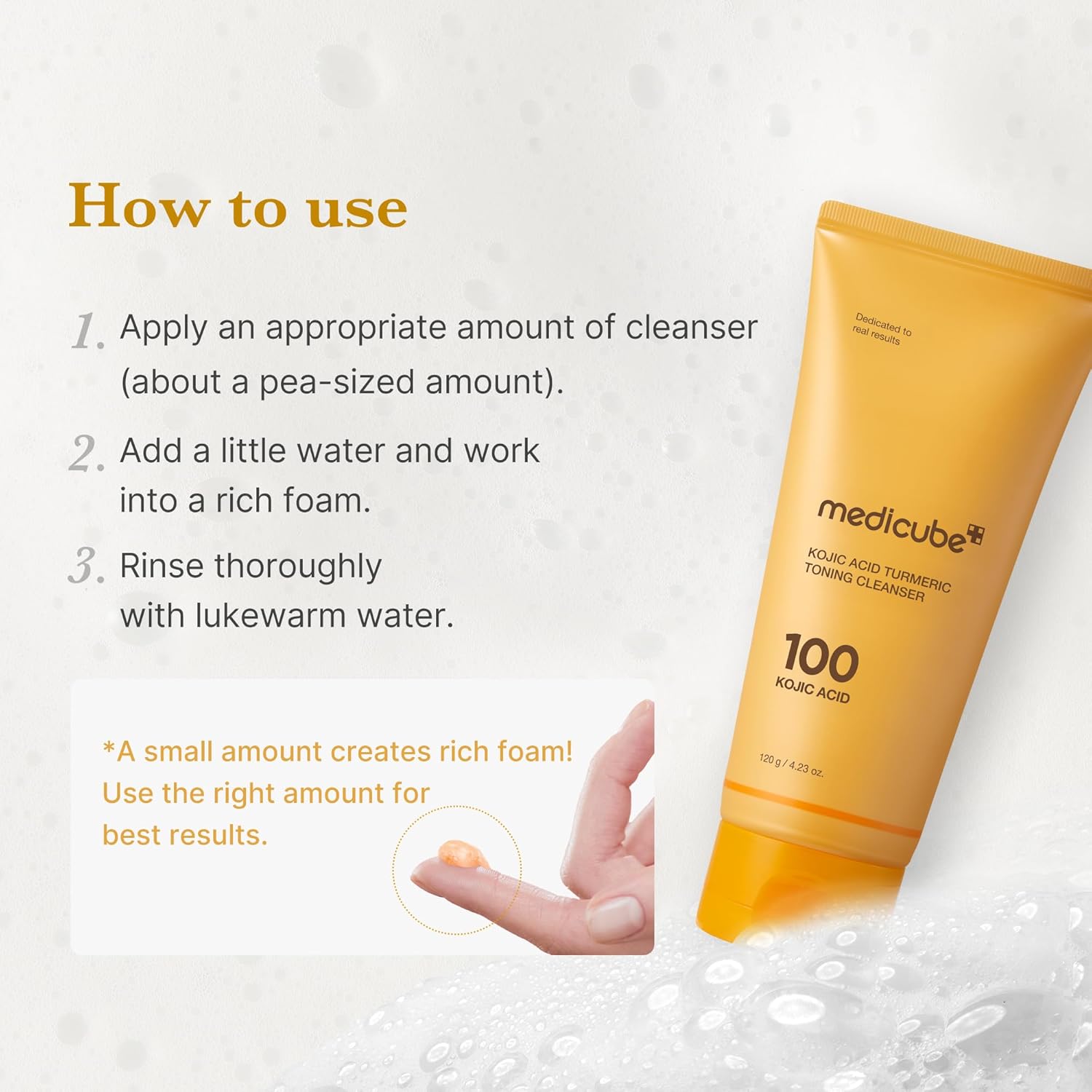medicube Kojic Acid Turmeric Toning Cleanser | Daily Facial Cleanser for Brightening, Balancing Skin Tone & Texture | Fade Appearance of Uneven Patches & Ideal for Use After Spot Care | Korean Skincare - Image 7