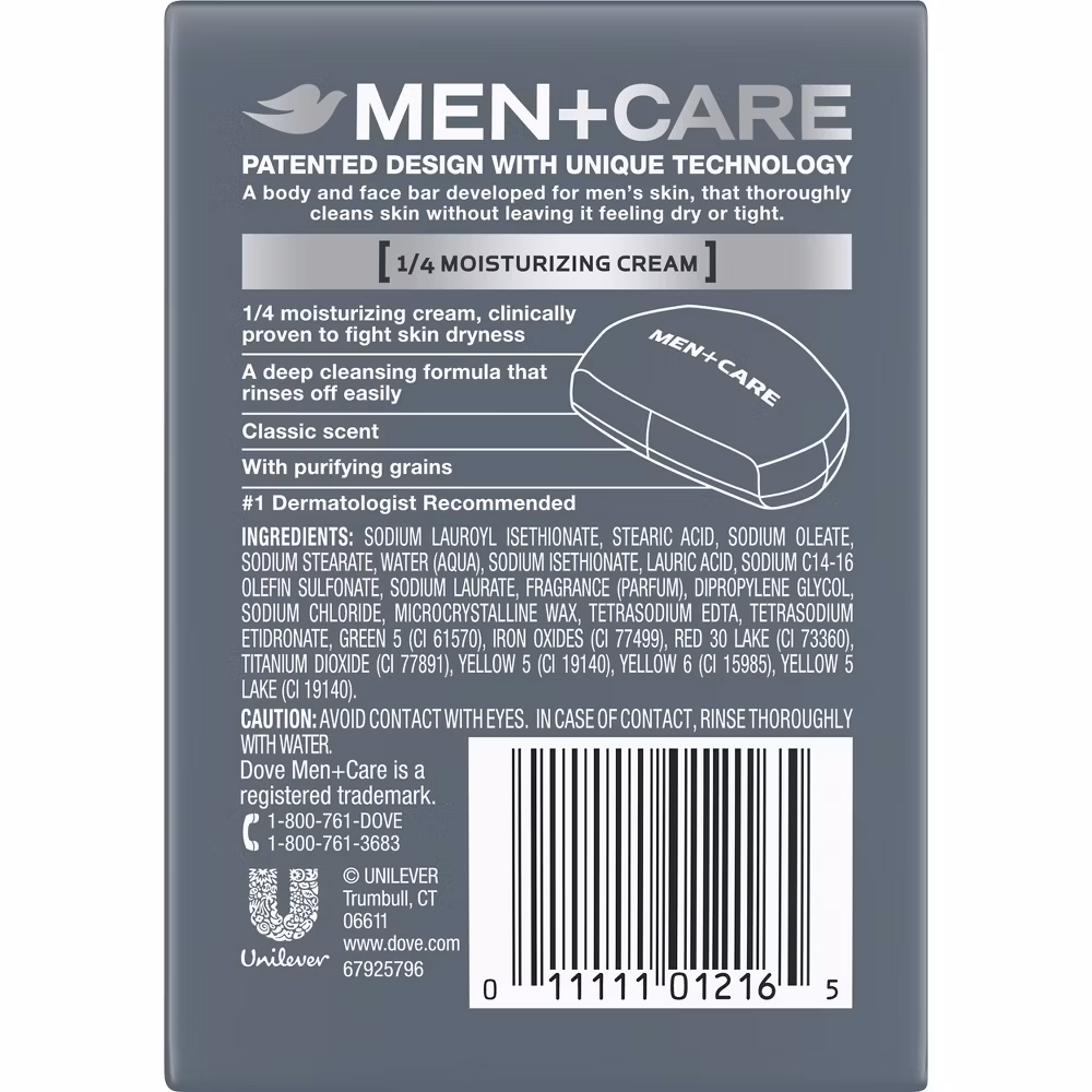 Dove Men+Care Men's Bar Soap Deep Clean, 3.75 oz, 2 Bars - Image 5