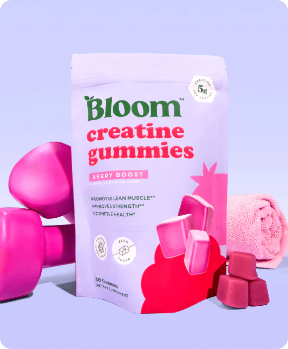 Bloom Creatine Monohydrate Gummies, 5g Per Serving, Sugar Free Creatine Gummy for Workout, Strength, Cognitive Health & Lean Muscle Support, Gluten Free & Non GMO, Berry Boost, 36 Gummies, 12 SVG - Image 2