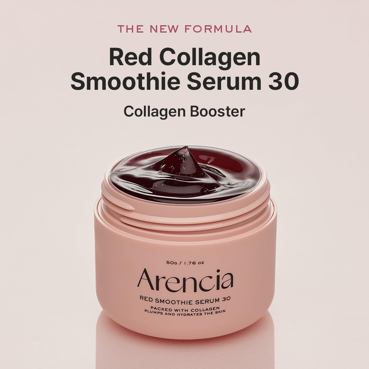 Arencia Overnight Red Smoothie Face Mask Serum, Glowing & Soothing with 30% red collagen, Niacinamide, Peptide, Vitamin E 50g - Image 3