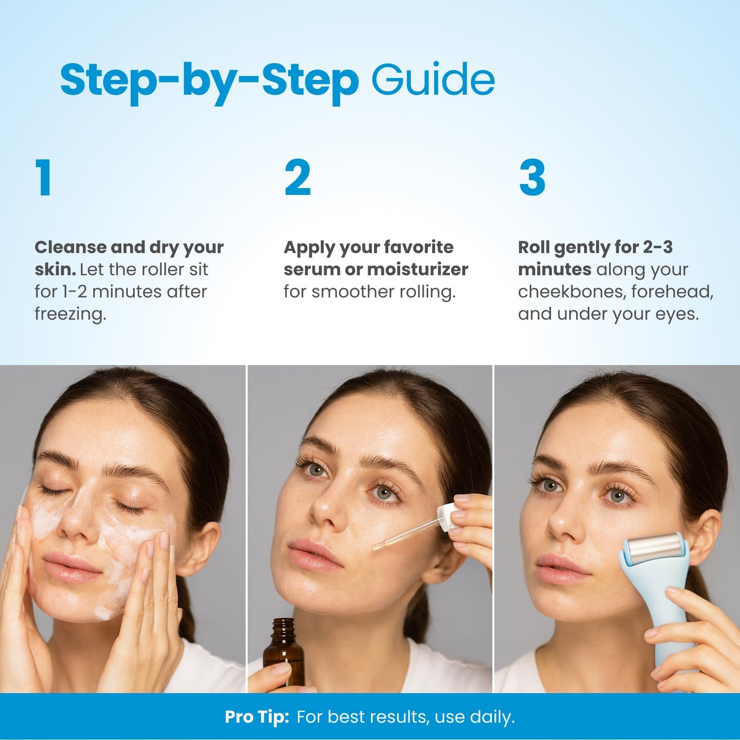 PLANTIFIQUE Facial Ice Roller - Puffiness Cryotherapy Skin Care Massage Tool - Stainless Steel Roller for Men & Women - Metal Massager for Face, Eyes and Body - Image 5