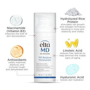 Alternative view of EltaMD PM Restore Face Moisturizer, Night Moisturizer for Face, Restores Skin Elasticity and Vitality Overnight, Safe For All Skin Types 8