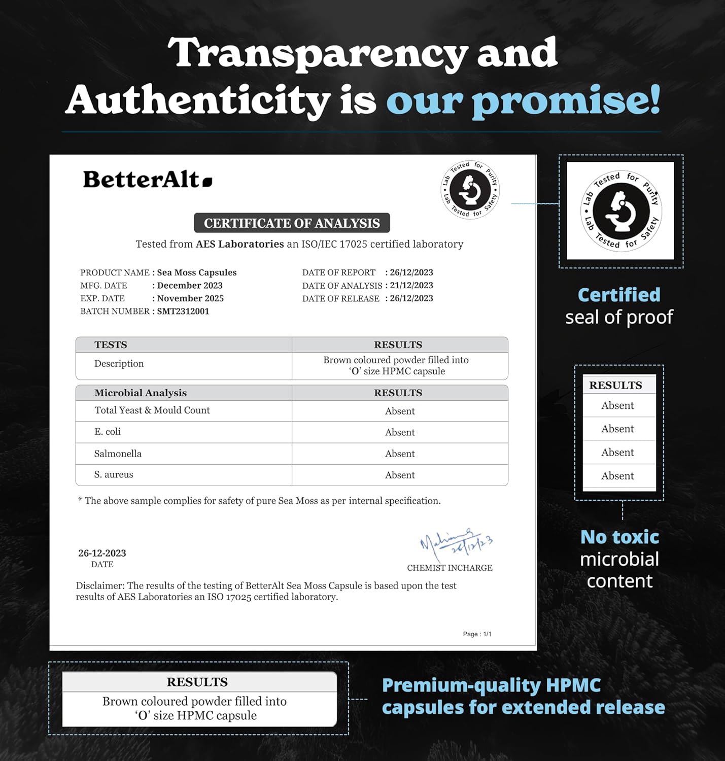 Better Alt Seamoss Capsules- Irish Sea Moss with Black Seed Oil, Ashwagandha & Black Pepper for Stamina, Strength & Endurance- High Potency Sea Moss Supplement - 60 Servings, 120 Capsule - Image 10