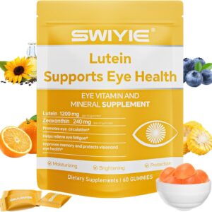 Lutein Gummies – Eye Vitamin and Mineral Supplement with 20mg Lutein & 4mg Zeaxanthin – Gummy Vitamins for Eye Health Support – Naturally Flavored, 60 Gummies