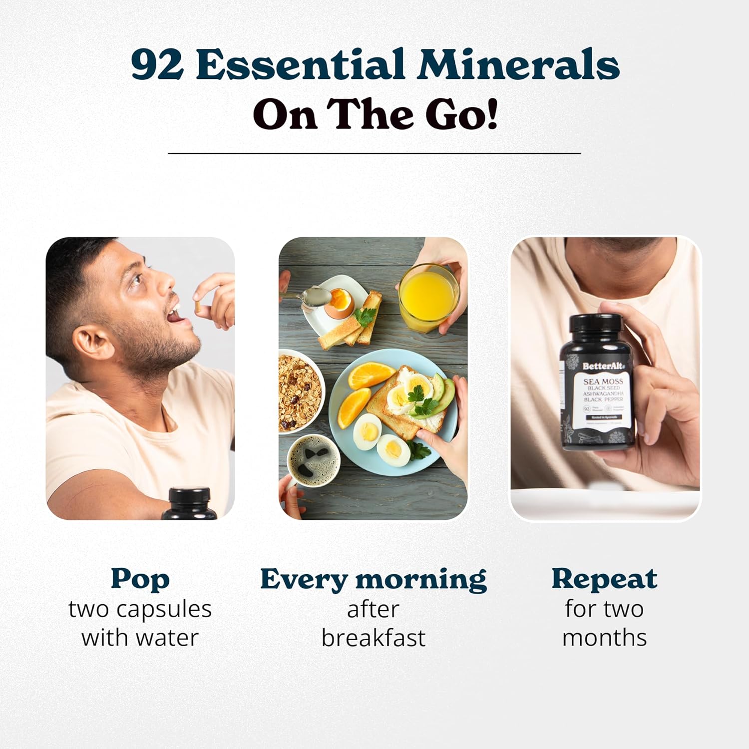 Better Alt Seamoss Capsules- Irish Sea Moss with Black Seed Oil, Ashwagandha & Black Pepper for Stamina, Strength & Endurance- High Potency Sea Moss Supplement - 60 Servings, 120 Capsule - Image 9