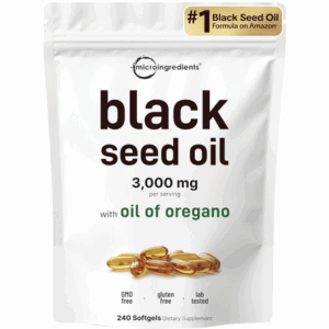Micro Ingredients Black Seed Oil Softgels, 3,000mg, 240 Count | 2-in-1 Formula with Oil of Oregano, Carvacrol & Thymoquinone | Plant Based, Non-GMO, & Immune Support