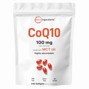 Micro Ingredients CoQ10 100mg Per Serving | 240 Softgels Made with Coconut MCT Oil | High Absorption Coenzyme Q10 as Ubiquinone | Antioxidant Support for Heart & Energy Health | Non-GMO