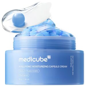 medicube Hyaluronic Acid Capsule Cream | 120H Long-Lasting Hydration, Barrier Care & Calming Daily Facial Moisturizer For All Skin Types | With Hyaluronic Acid, Panthenol & Ceramides | Korean Skincare