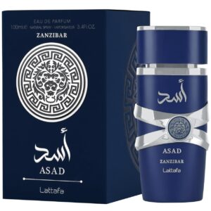 Lattafa Asad Zanzibar - Fresh, Spicy, Vanilla, Coconut - Eau de Parfum Long-Lasting Fragrance for Men, 3.40 Ounce / 100 ml