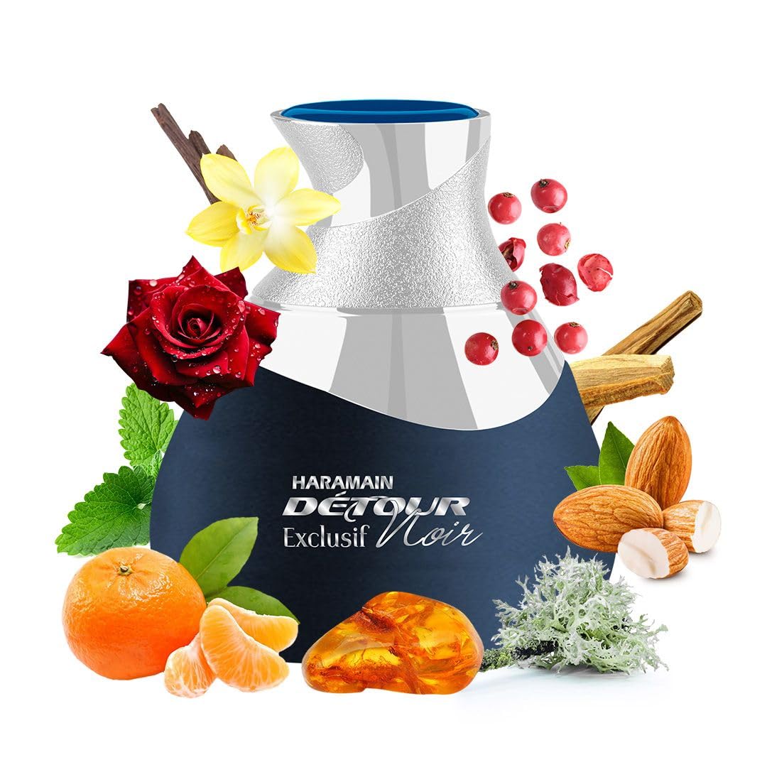 Al Haramain Detour Noir Exclusif Eau de Parfum Spray for Unisex, 3.4 Ounce - Image 3