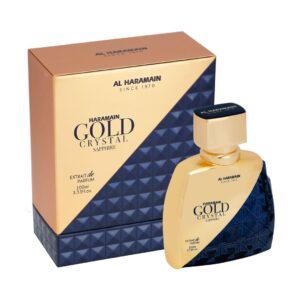 Al Haramain Gold Crystal Sapphire for Unisex - Arabian Perfume for Women and Men - Long Lasting Fragrance - Arabic Perfume - Eau de Parfum - 3.33 oz EDP Spray