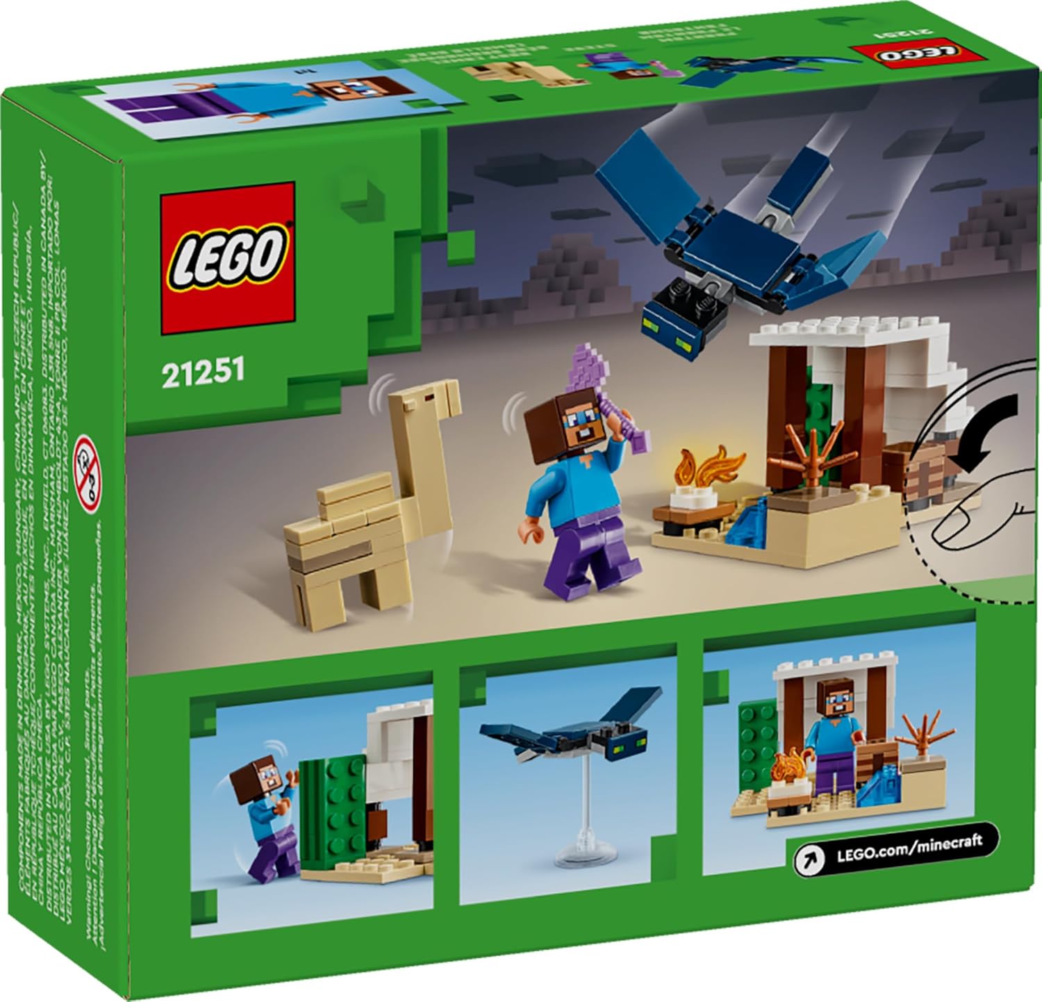 LEGO Minecraft Steve's Desert Expedition Building Toy, Biome with Minecraft House and Action Figures, Minecraft Gift for Independent Play, Gaming Playset for Boys, Girls and Kids Ages 6 and Up, 21251 - Image 7
