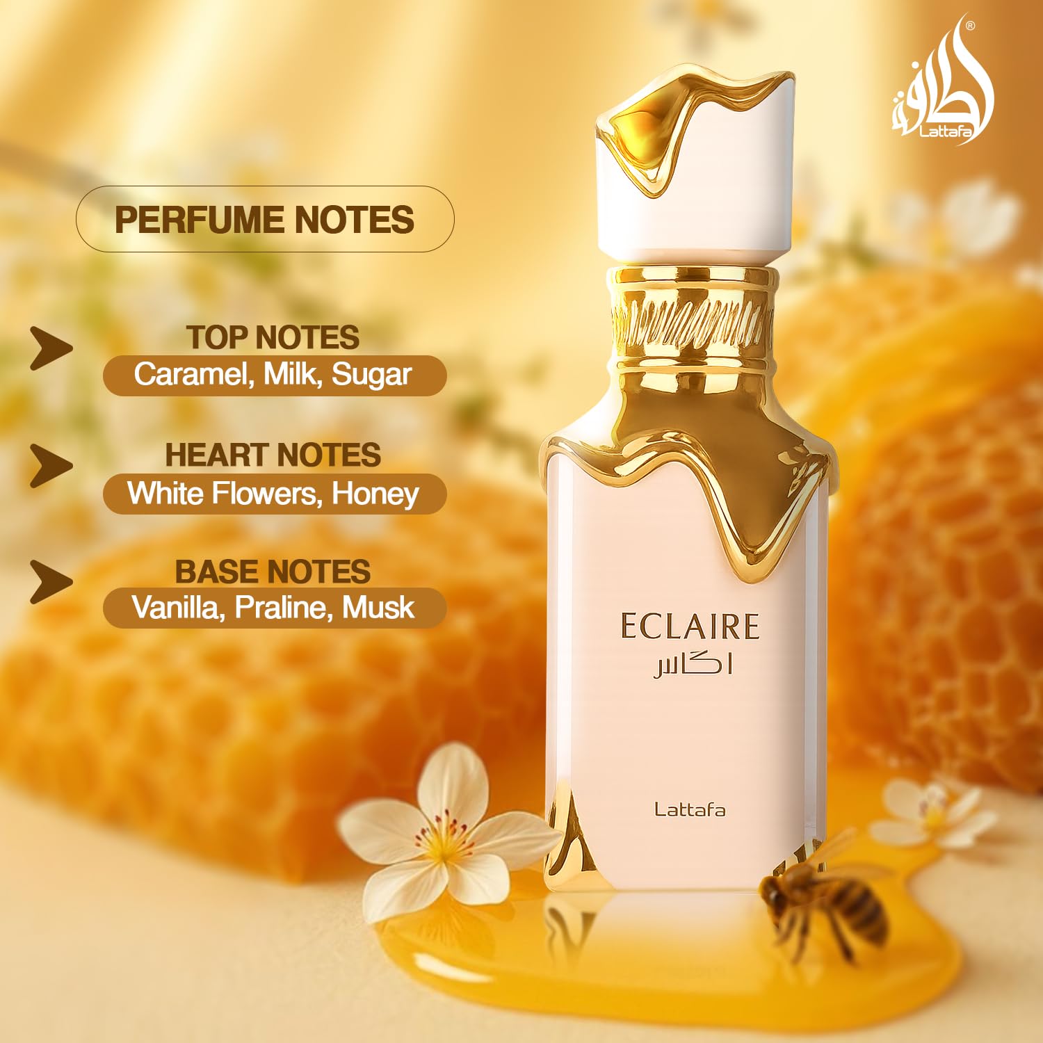 Lattafa Eclaire - Vanilla, Caramel, Sweet, Floral - Eau de Parfum Long-Lasting Fragrance for Women, 3.40 Ounce / 100 ml - Image 5