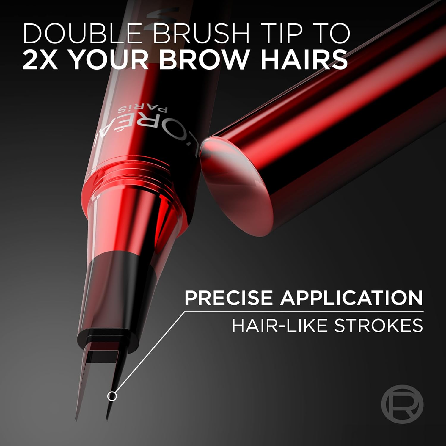 L'Oreal Paris Faux Brow, Hair-Like, Filling Eyebrow Pen with Double-Brush Tip, Fast & Precise Eyebrow Makeup, Brunette, 0.04 Fl Oz - Image 3