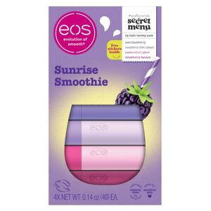 eos Flavor Lab Secret Menu Lip Balm Gift Set - Sunrise Smoothie, Limited-Edition, Moisturizing, Hydrating Lip Balm, Dry Lips, Variety Pack, 0.14 oz, 4-Pack