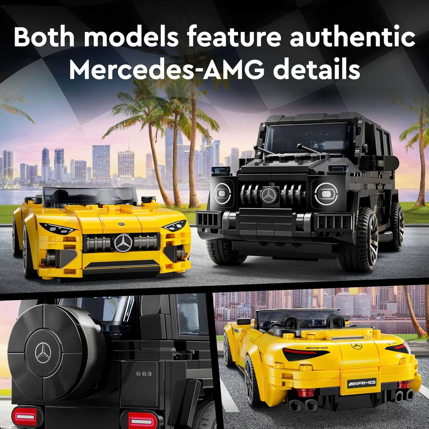 LEGO Speed Champions Mercedes-AMG G 63 & Mercedes-AMG SL 63 F1 Toy Car, Formula 1 Vehicle Set for Kids, 2 Building Sets with 2 Driver Minifigures, Convertible Toy Car Gift for Boys and Girls, 76924 - Image 4