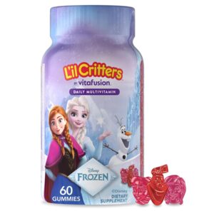 Lil Critters Frozen Daily Kids Multivitamin Gummies Assorted Berry Flavors for Ages 2+ Toddlers and Kids, Disney Multivitamin Gummies with 11 Essential Nutrients, 30-60 Day Supply, 60 Gummies