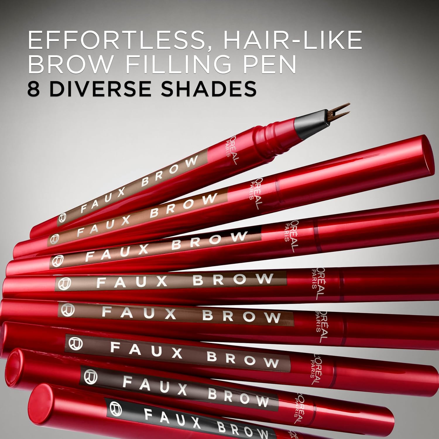 L'Oreal Paris Faux Brow, Hair-Like, Filling Eyebrow Pen with Double-Brush Tip, Fast & Precise Eyebrow Makeup, Brunette, 0.04 Fl Oz - Image 8