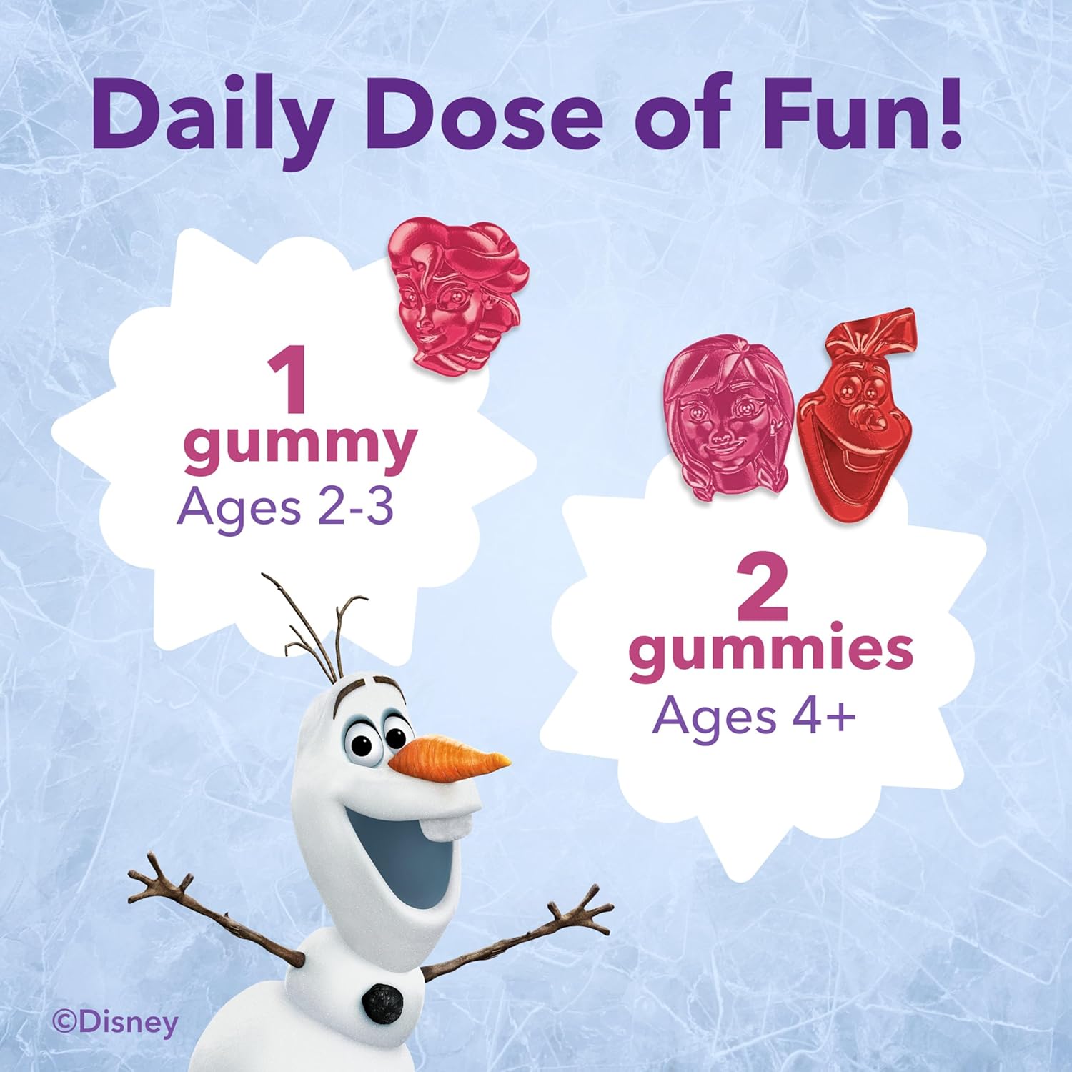Lil Critters Frozen Daily Kids Multivitamin Gummies Assorted Berry Flavors for Ages 2+ Toddlers and Kids, Disney Multivitamin Gummies with 11 Essential Nutrients, 30-60 Day Supply, 60 Gummies - Image 5
