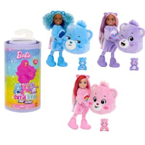 Barbie Cutie Reveal Chelsea Doll & Accessories, Care Bears Series, Small Doll with Costume & 6 Surprises (Styles May Vary)