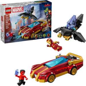 LEGO Marvel Iron Man Car & Black Panther vs. Red Hulk Building Toy - Marvel Superhero Toy for Kids, Boys and Girls, Ages 7+ - with 3 Minifigures - Gift Idea for Birthday - 76310
