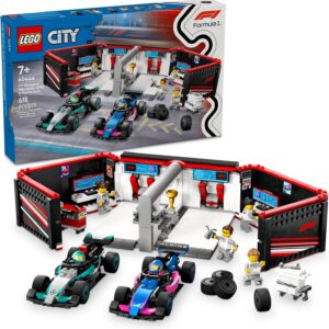 LEGO City F1 Garage & Mercedes-AMG & Alpine Cars Toy - Model Race Car Building Toy and Portable Playset for Kids, Boys and Girls, Ages 7+ - F1 Collectible for Fans- 60444