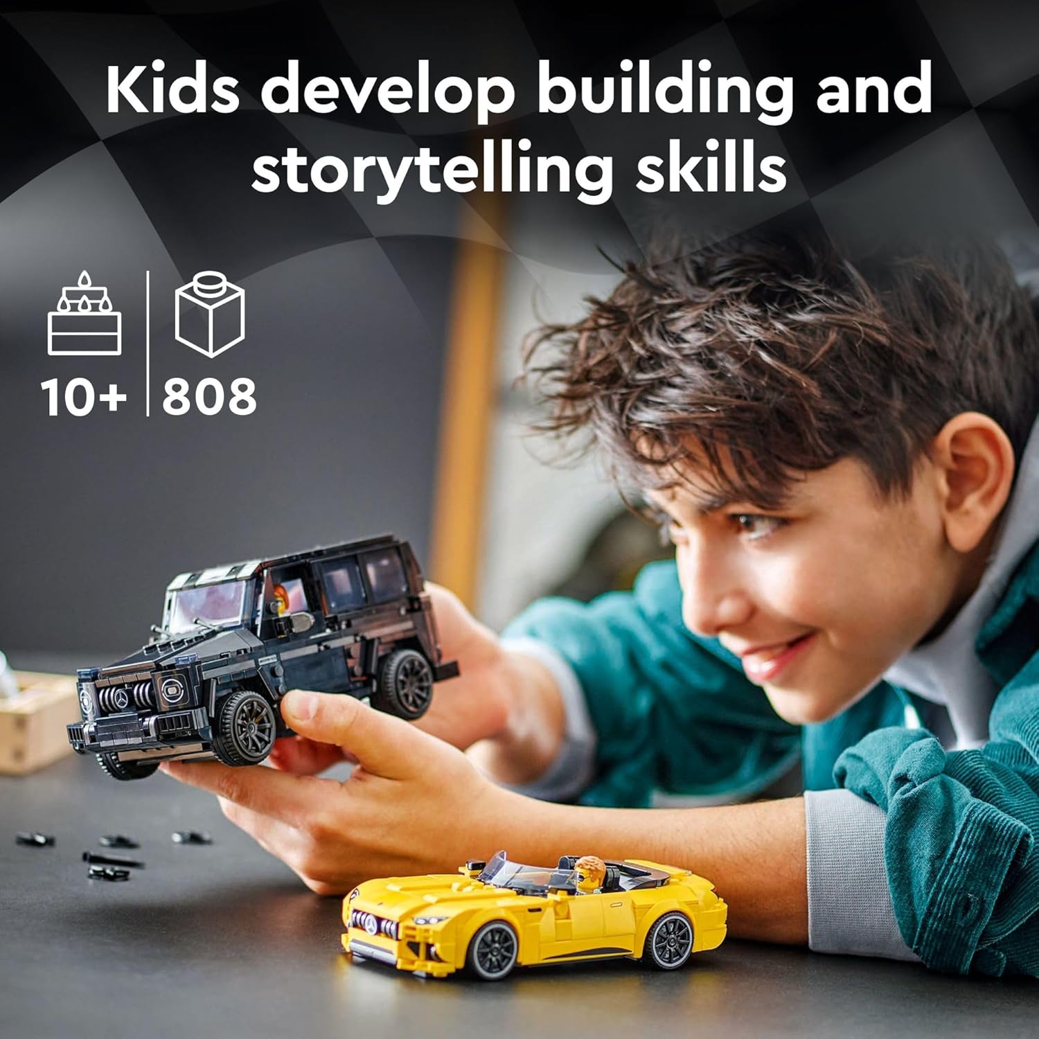 LEGO Speed Champions Mercedes-AMG G 63 & Mercedes-AMG SL 63 F1 Toy Car, Formula 1 Vehicle Set for Kids, 2 Building Sets with 2 Driver Minifigures, Convertible Toy Car Gift for Boys and Girls, 76924 - Image 6