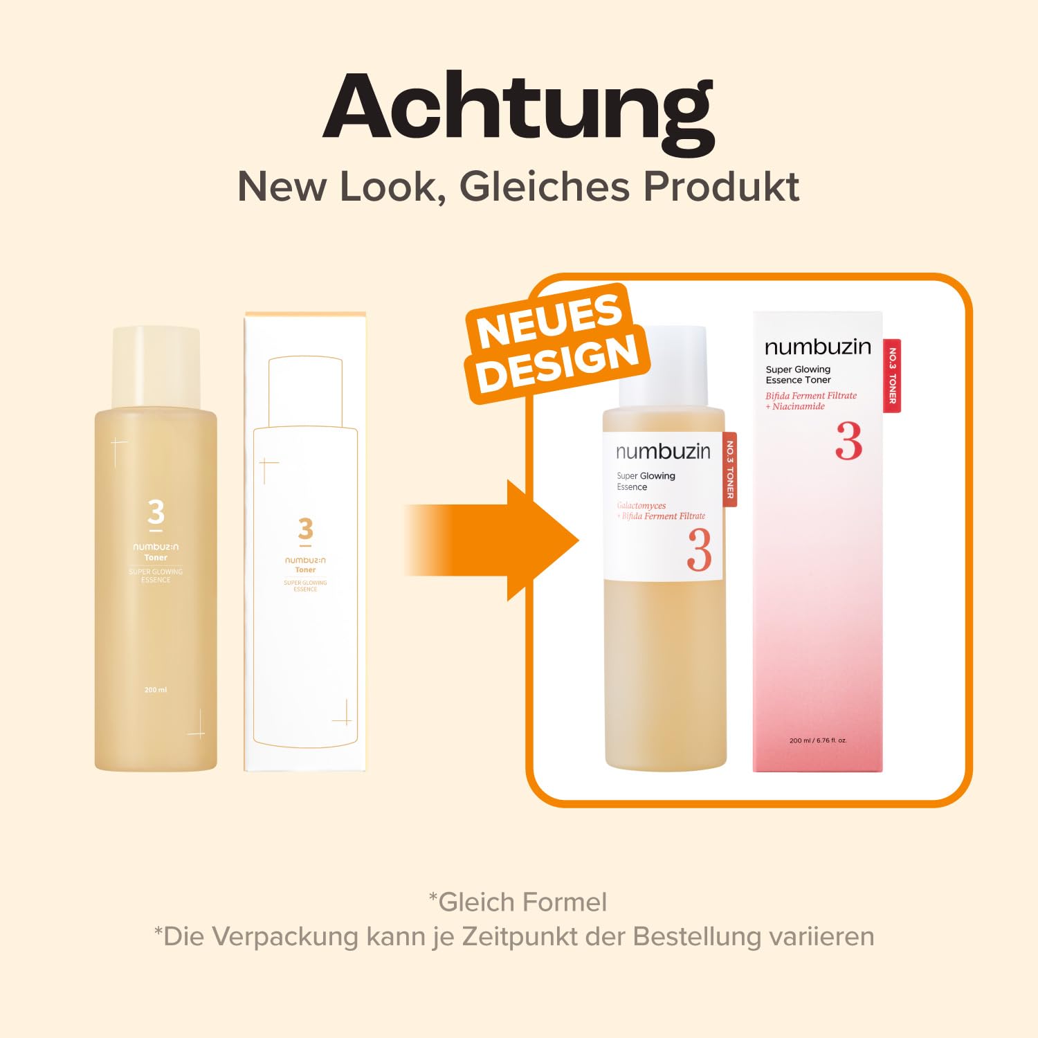 numbuzin No.3 Super Glowing Essence Toner, Fermented Toner for Skin Glow & Texture, Bifida, Niacinamide, Hydrating, Radiance-Boosting Essence, Fragrance-Free, 6.76 fl oz (200ml) - Image 3