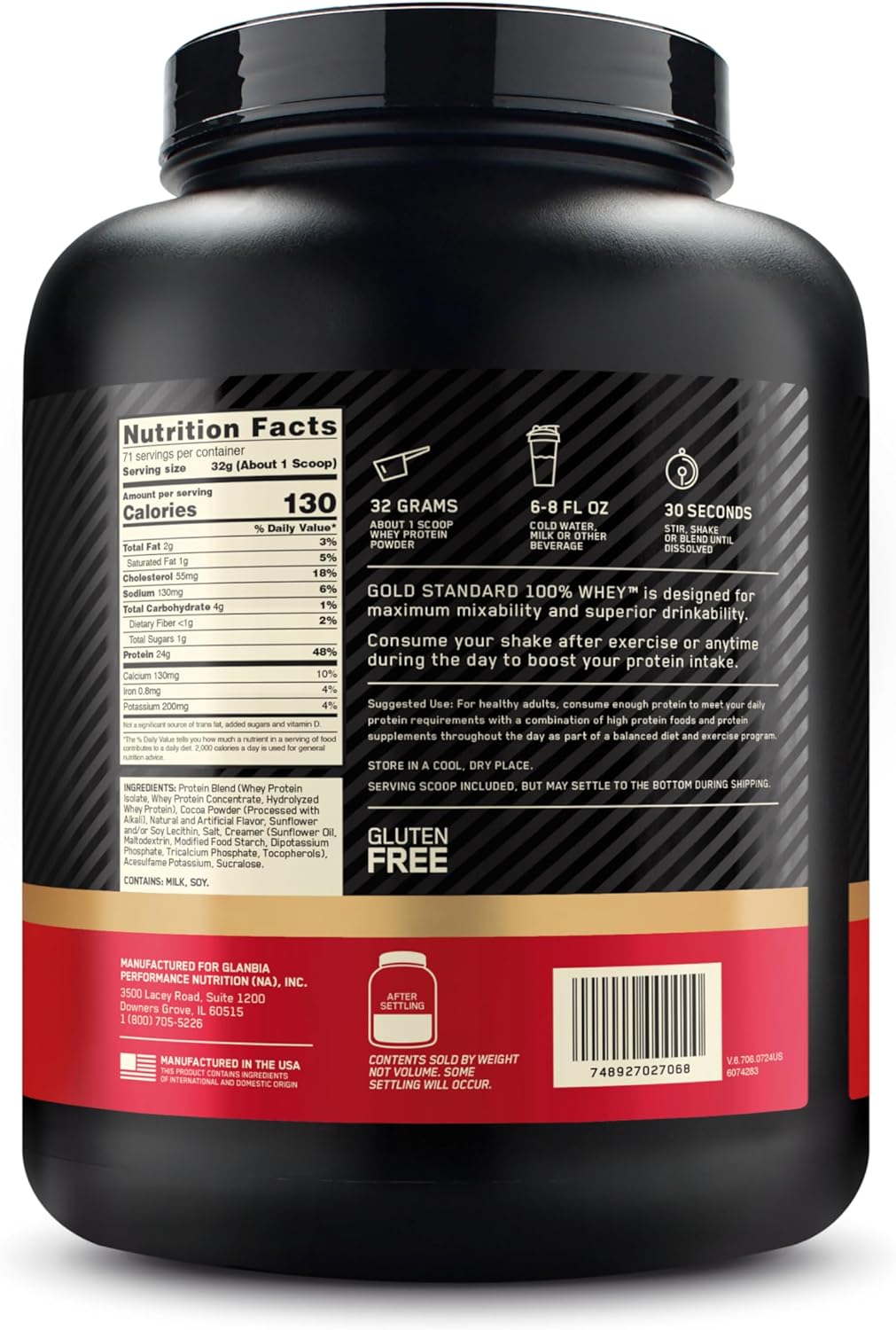 Optimum Nutrition Gold Standard 100% Whey Protein Powder, Chocolate Coconut, 5 Pound (Packaging May Vary) - Image 10