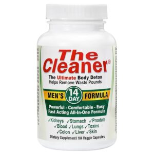 The Cleaner Detox, Powerful 14-Day Complete Internal Cleansing Formula for Men, Support Digestive Health, 104 Vegetarian Capsules