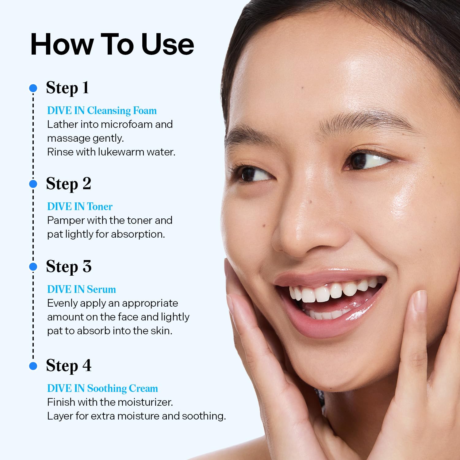 Torriden DIVE IN Trial Kit | Hyaluronic Acid Infused Daily Skincare Kit - 4 Step Regimen with Foam Cleanser, Facial Toner, Serum, and Cream | Travel Essential | Holiday Gift Stocking Stuffer - Image 7