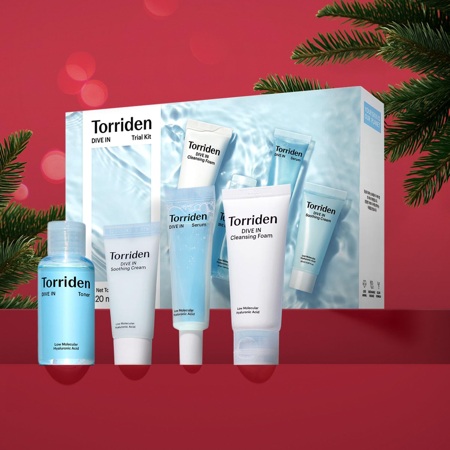 Torriden DIVE IN Trial Kit | Hyaluronic Acid Infused Daily Skincare Kit - 4 Step Regimen with Foam Cleanser, Facial Toner, Serum, and Cream | Travel Essential | Holiday Gift Stocking Stuffer - Image 3