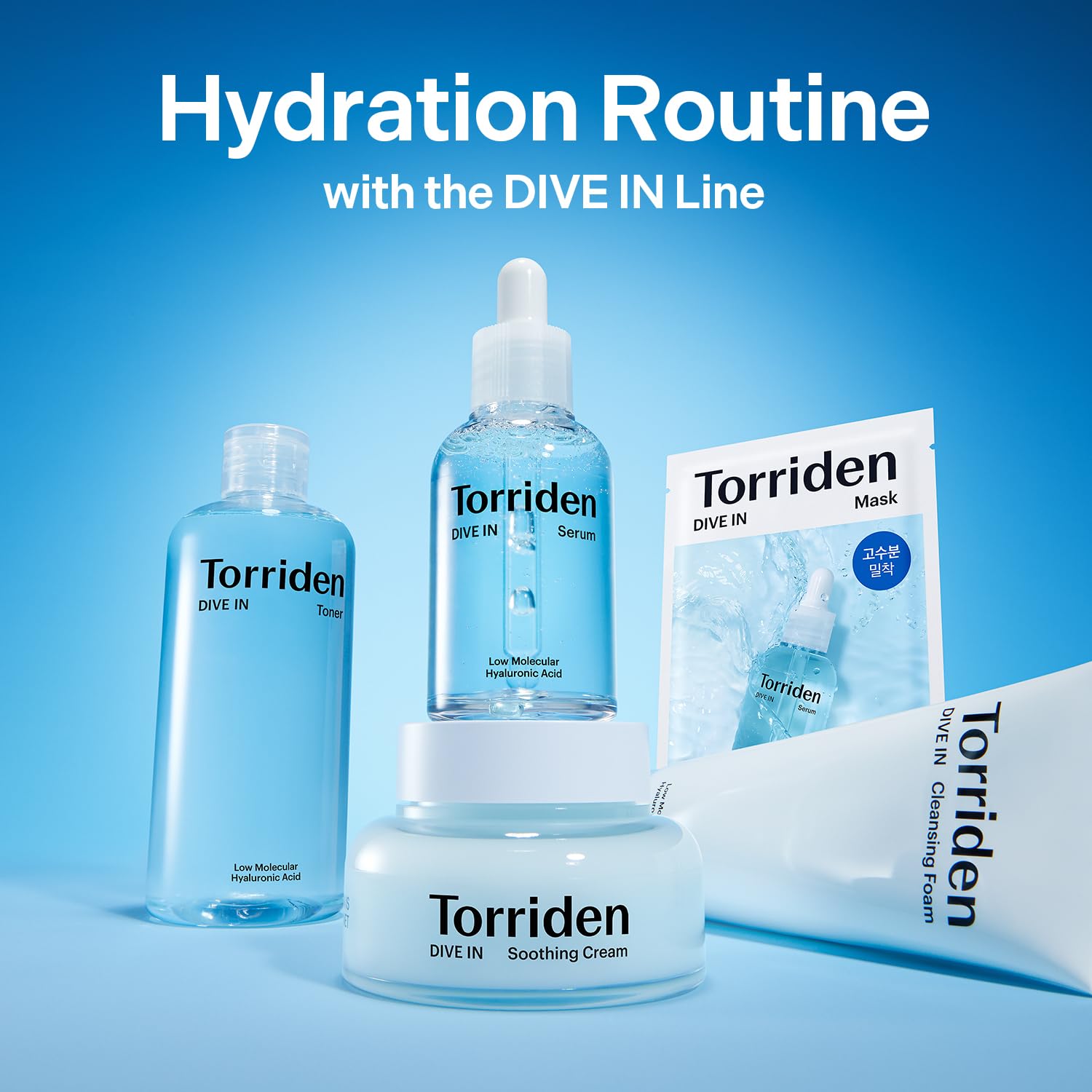 Torriden DIVE IN Trial Kit | Hyaluronic Acid Infused Daily Skincare Kit - 4 Step Regimen with Foam Cleanser, Facial Toner, Serum, and Cream | Travel Essential | Holiday Gift Stocking Stuffer - Image 8