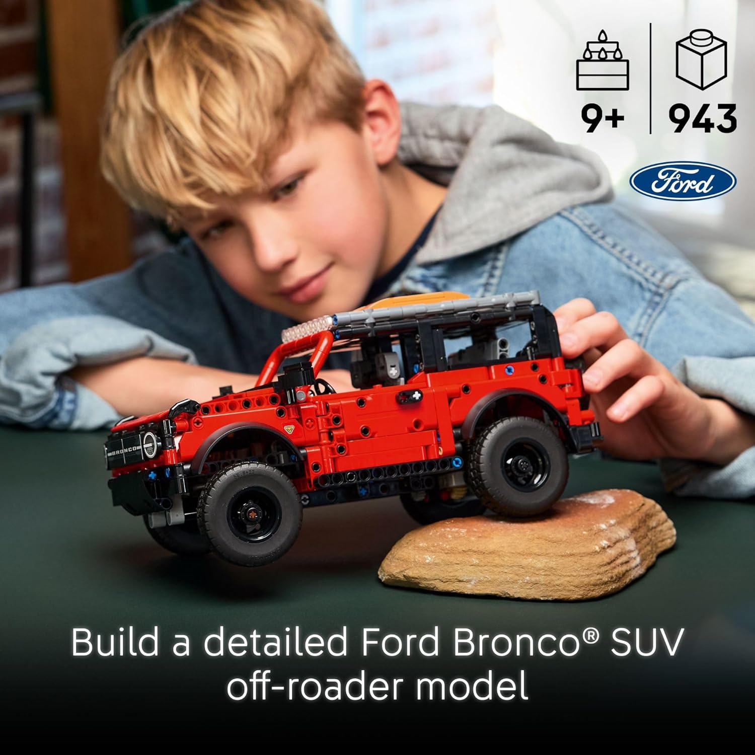 LEGO Technic Ford Bronco Kids Toy Car - Building Toy for Boys and Girls, Ages 10+ - Car Toy and Model Kit - Makes a Cool Birthday Gift for Kids - Authentic Ford Bronco Trim & Details - 42213 - Image 4