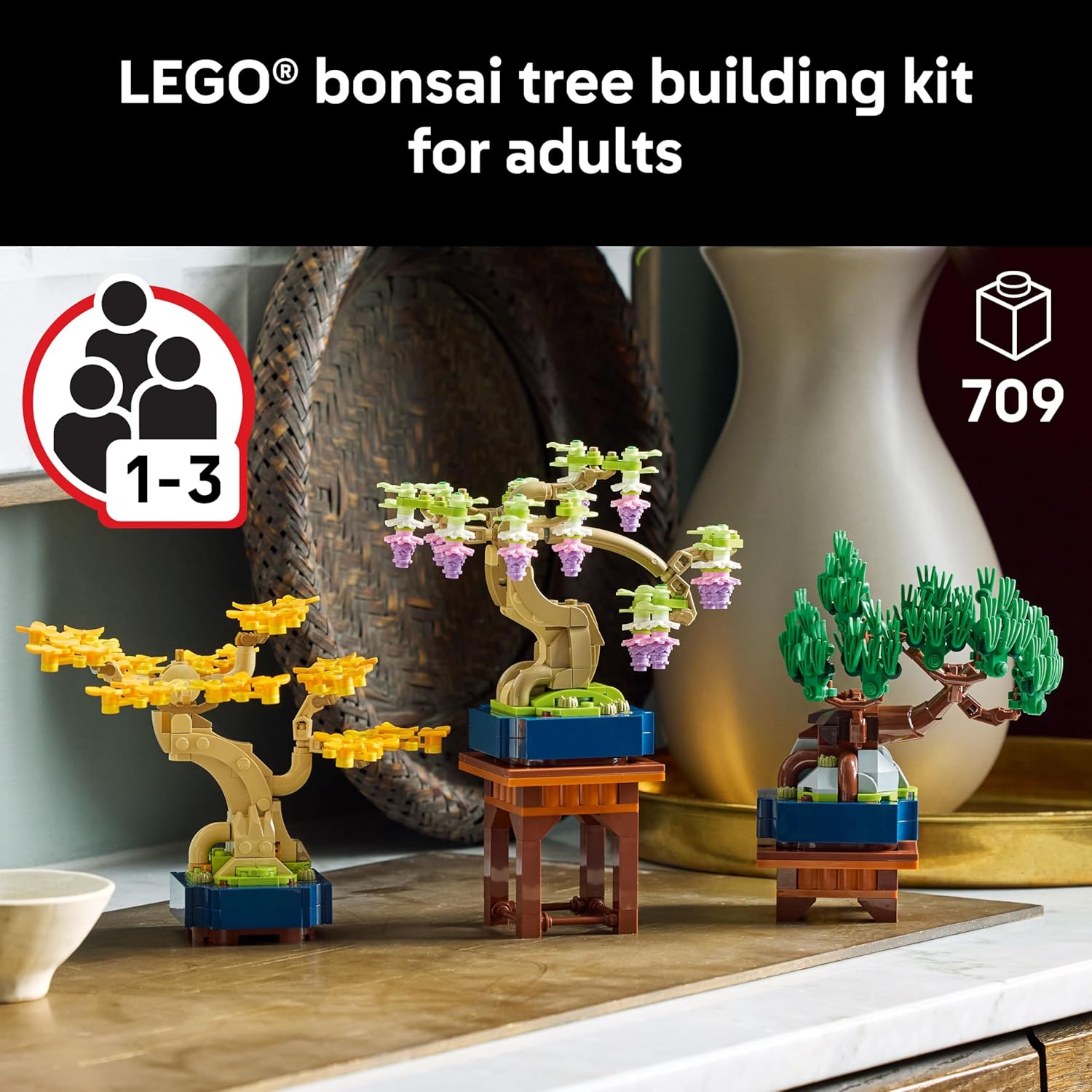 LEGO Botanicals Mini Bonsai Trees Building Set - Artificial Bonsai Tree Building Blocks for Adults, Ages 18+ - DIY Home and Office Decor for Men and Women - Gift for Christmas - 10373 - Image 3