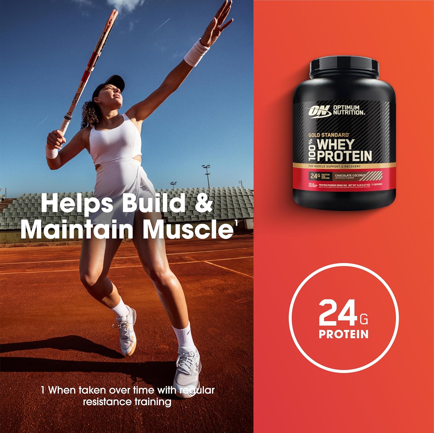 Optimum Nutrition Gold Standard 100% Whey Protein Powder, Chocolate Coconut, 5 Pound (Packaging May Vary) - Image 6