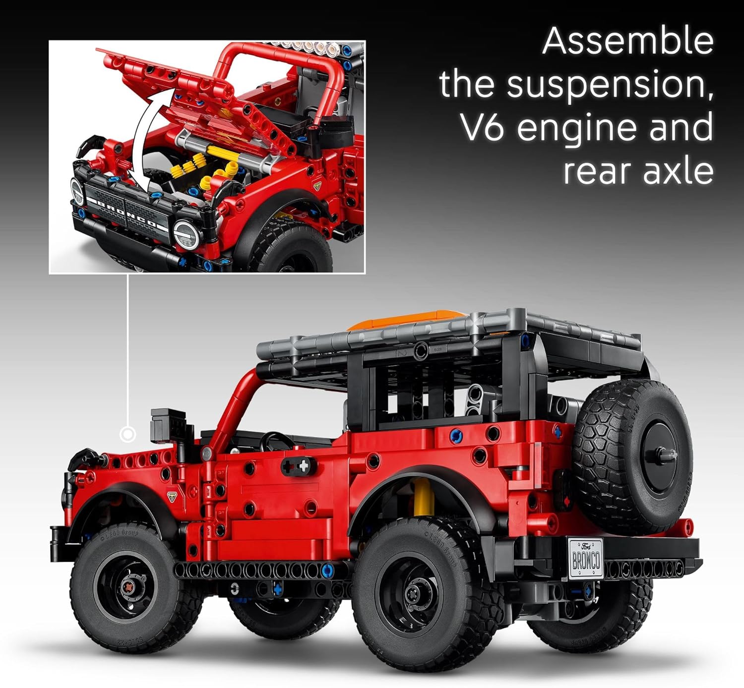 LEGO Technic Ford Bronco Kids Toy Car - Building Toy for Boys and Girls, Ages 10+ - Car Toy and Model Kit - Makes a Cool Birthday Gift for Kids - Authentic Ford Bronco Trim & Details - 42213 - Image 5