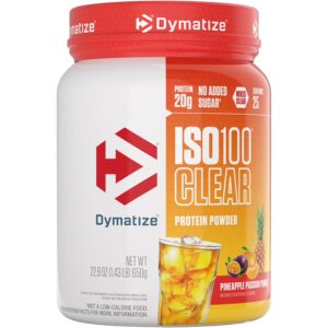 Dymatize ISO100 Clear 20g Protein Powder, Pineapple Passion Punch, 22.9 oz.